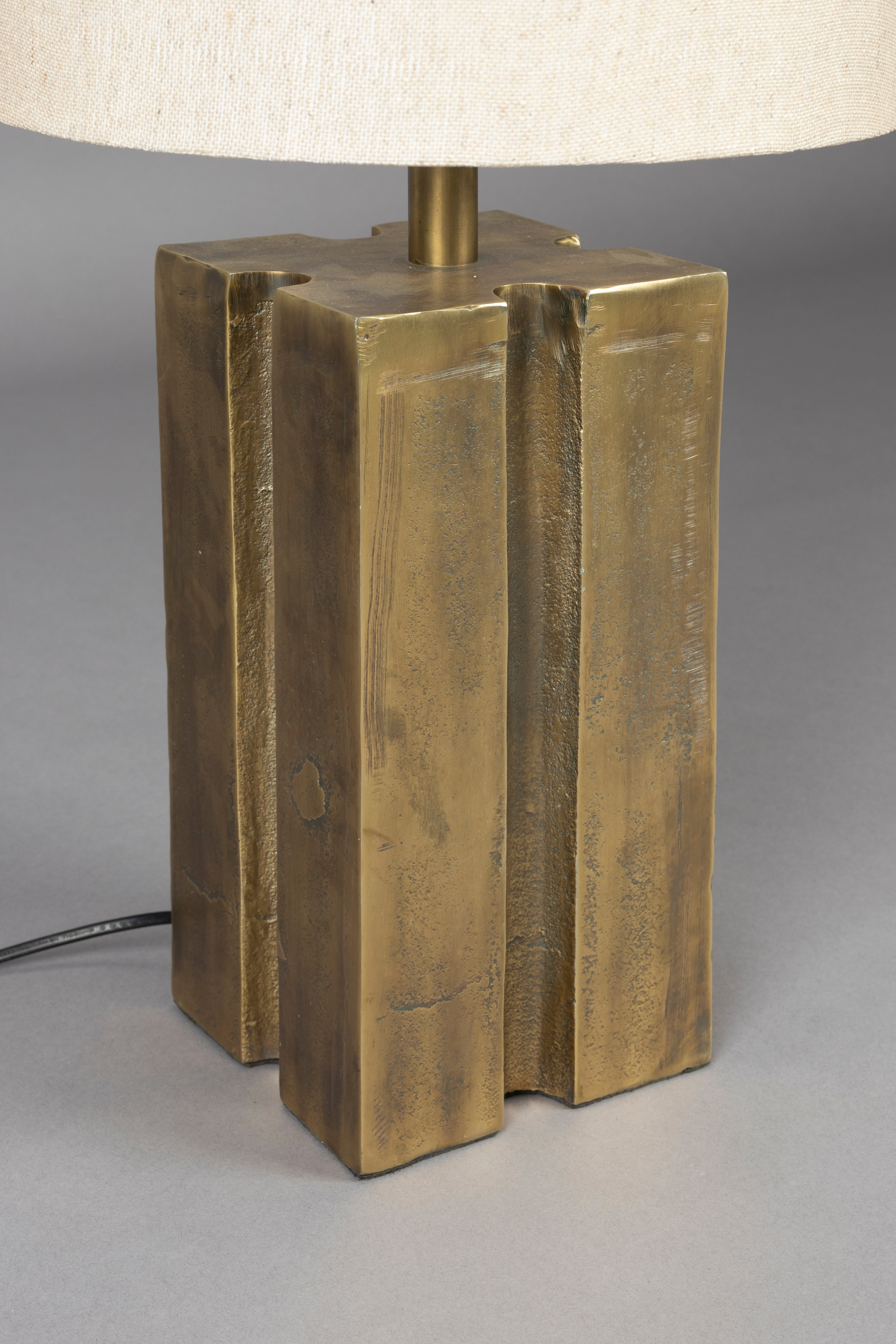 Dutchbone Roc Gold Block Table Lamp